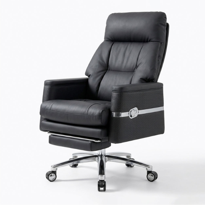 Ghế giám đốc màu đen ngả lưng thư giãn kèm gác chân: SG - 3806 Ghế giám đốc màu đen ngả lưng thư giãn kèm gác chân: SG - 3806