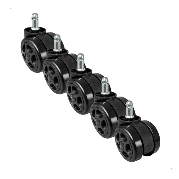 Bộ 5 bánh xe cho ghế chơi game và ghế văn phòng, có chốt tiêu chuẩn 11mm, bánh xe PU chống trầy xước, xoay 360° và dễ dàng lắp đặt: CB12 Bộ 5 bánh xe cho ghế chơi game và ghế văn phòng, có chốt tiêu chuẩn 11mm, bánh xe PU chống trầy xước, xoay 360° và dễ dàng lắp đặt: CB12 - $hienthicat