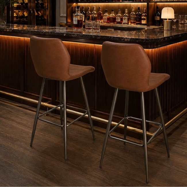 Ghế ngồi quầy bar chân sắt cố định cao cấp: SG - 4133 Ghế ngồi quầy bar chân sắt cố định cao cấp: SG - 4133 - $hienthicat