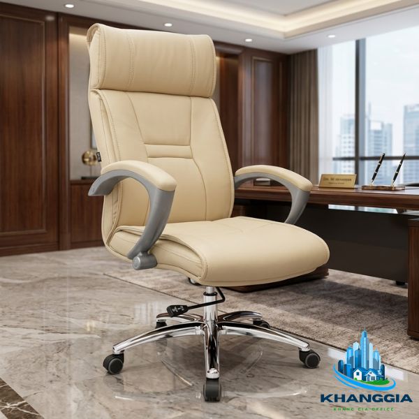 Ghế giám đốc cao cấp bọc da màu đen, nâu, kem, xám: SG - D024
