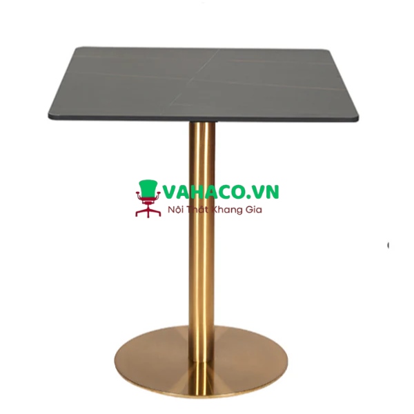 Bàn ăn, cafe mặt đá phiến vuông 80cm chân mạ vàng cao cấp: SG - B133-1 - $hienthicat