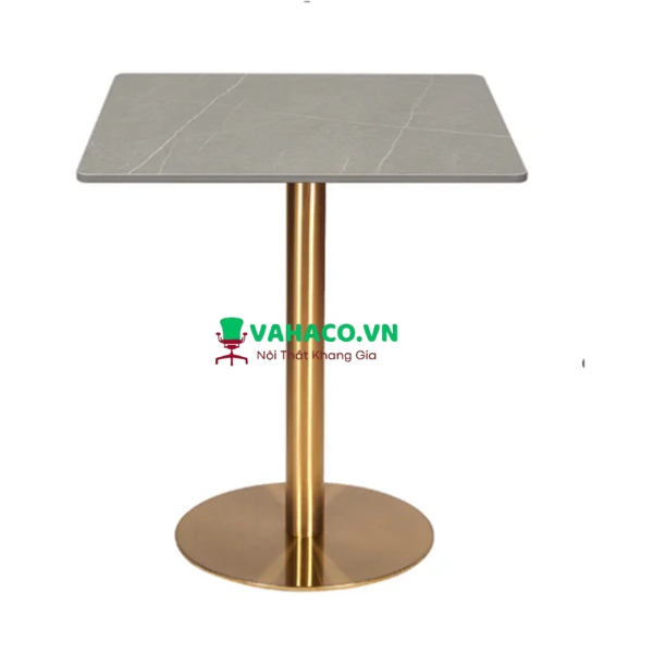 Bàn ăn, cafe mặt đá phiến vuông 80cm chân mạ vàng cao cấp: SG - B133-1 - $hienthicat