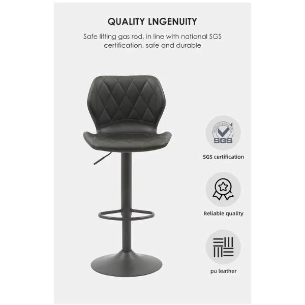 Ghế đảo bếp bọc da chân trụ nâng hạ sắt sơn tĩnh điện: SG - B256 - $hienthicat